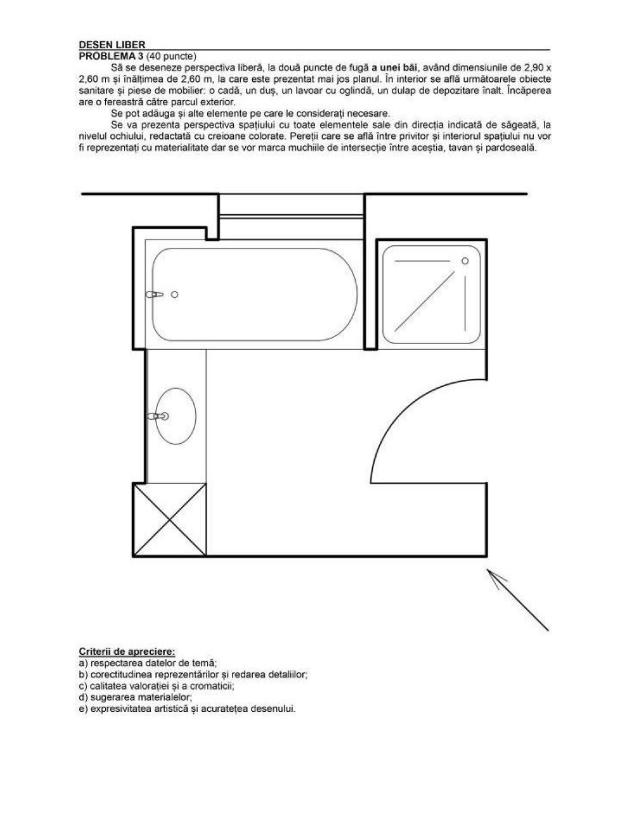 Subiecte admitere - Facultatea de Arhitectura si Urbanism - Mobilier si Amenajari interioare - Timisoara 2016